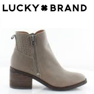 Lucky Brand Kalie Studded Ankle Boots Brindle 6.5